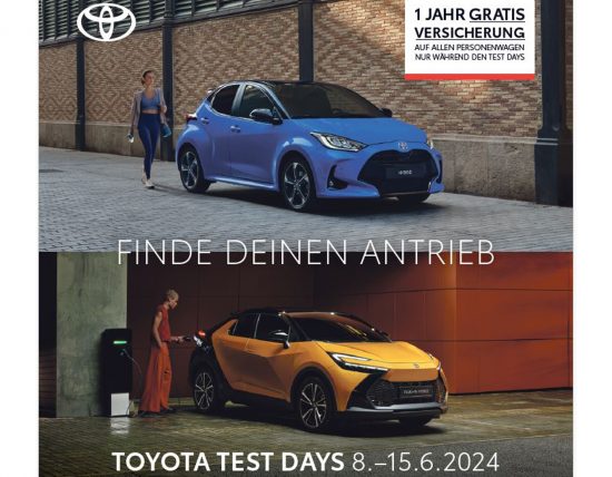 Toyota Test Days vom 8. bis 15. Juni 2024 - Auto Welt von Rotz AG 1
